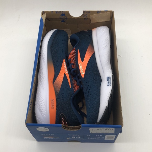 Mens Brooks Ghost 16 Blue/Orange 110418 1D 474 New in box Without Lid - Picture 6 of 6